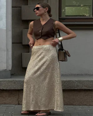 Casual Women's Simple Sequined Skirt